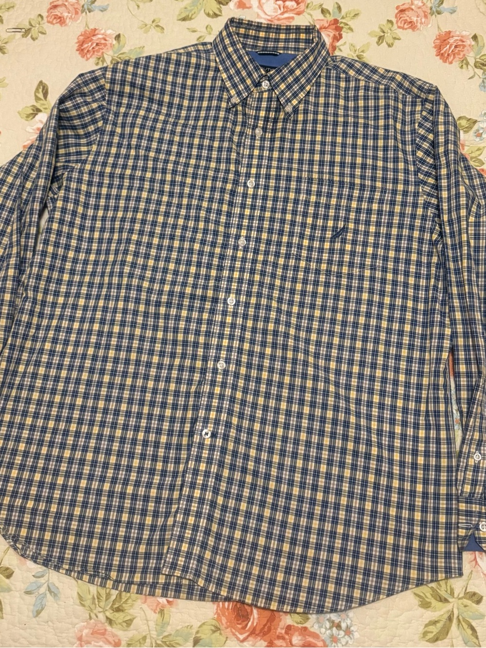 Nautica Classic Fit Wrinkle Resistant Mens XL Long Sleeve Button Shirt Plaid